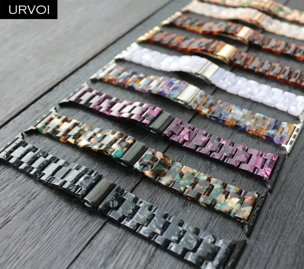 URVOI band для Apple Watch series 6 SE 5 4 321 link браслет 3 ряда полимерный ремешок iWatch модный дизайн