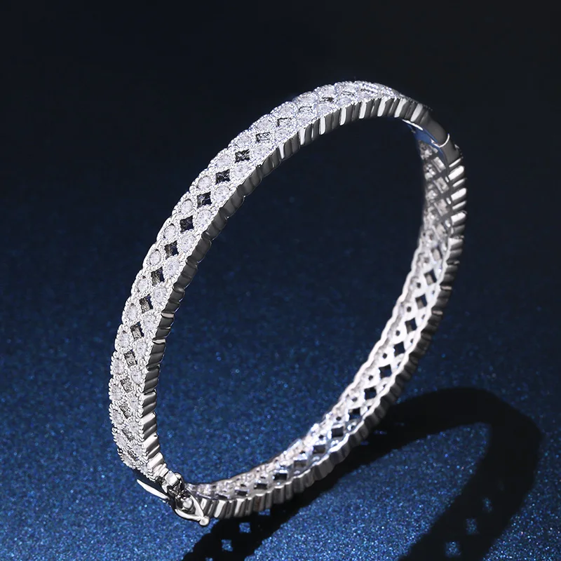 OCESRIO, роскошный бренд, золотой браслет, Женский кубический цирконий, проложенный, Свадебный Теннисный браслет, циркониевый бразильский женский браслет, brt-a80 - Окраска металла: Silver