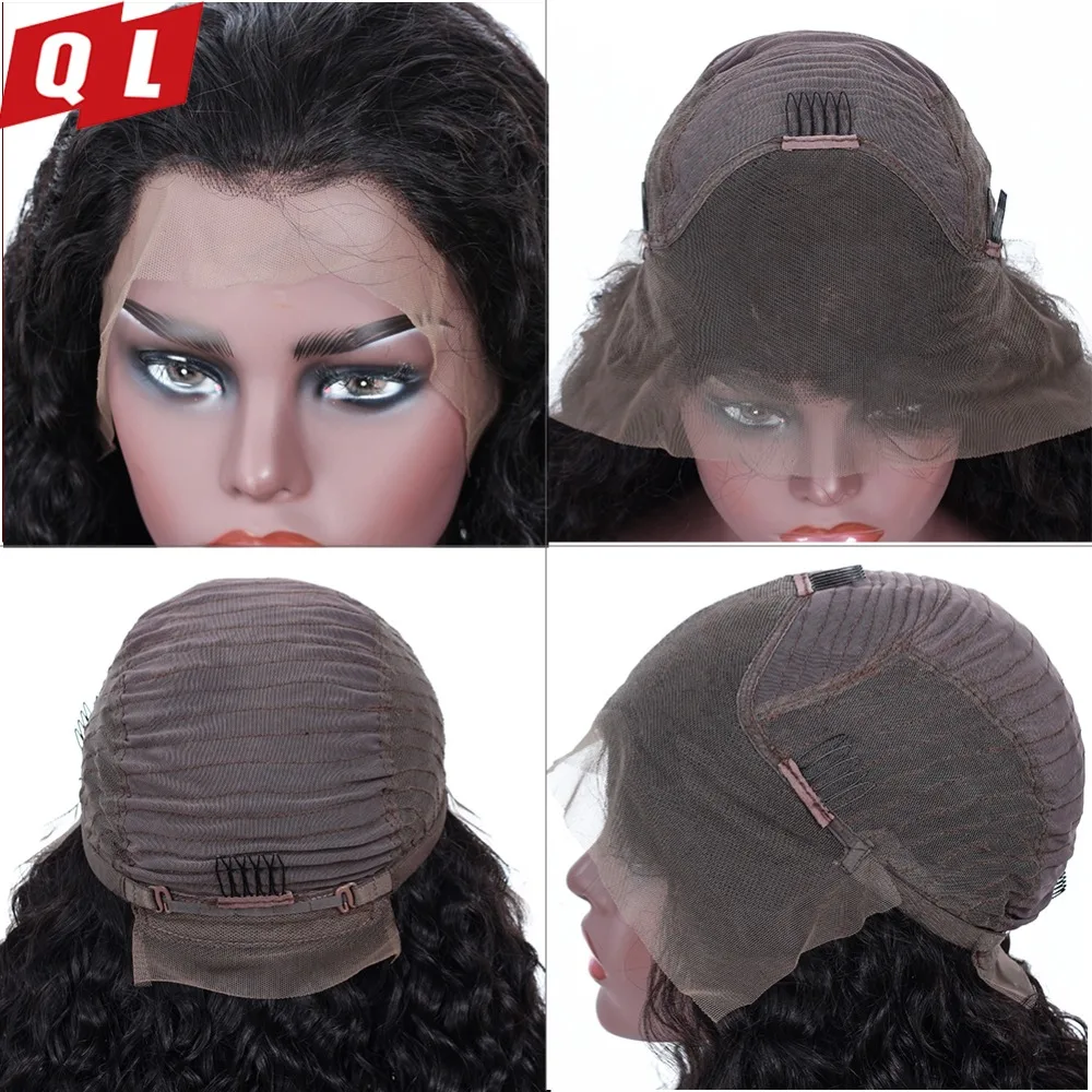 QLOVE Lace Front Human Hair Wigs Natural Remy Lace Front Wig For Black Women Brazilian Water Wave Human Hair Lace Frontal Wigs  (3)