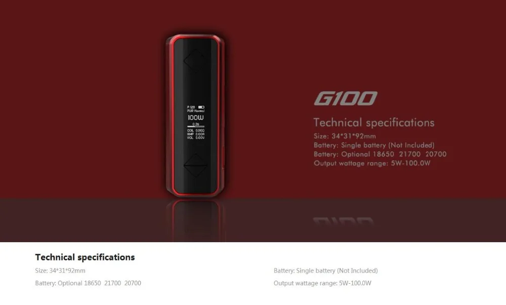 Hotcig G100 100W TC Box Mod