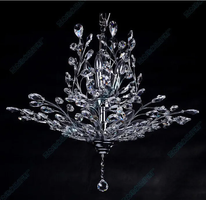 

Modern 100cm Candles K9 Big Crystal Chandelier Tree leaf Lustre De Cristal Bedroom Hotel Lampadario lustre Lamps and Chandeliers