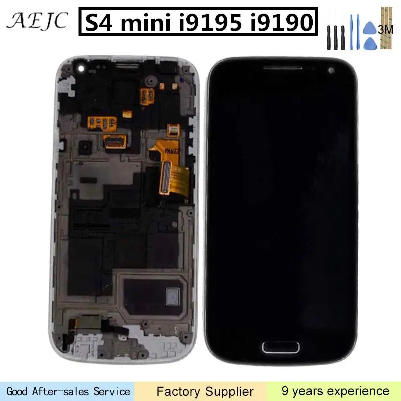 

4.3 inch for Samsung Galaxy S4 mini LCD I9195 GT-i9195 i9190 i9192 Display Digitizer Touch Screen Assembly with Frame