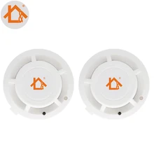 Беспроводной 433 МГц датчик дыма пожарный датчик для моей беспроводной GSM PSTN домашней сигнализации 2 шт