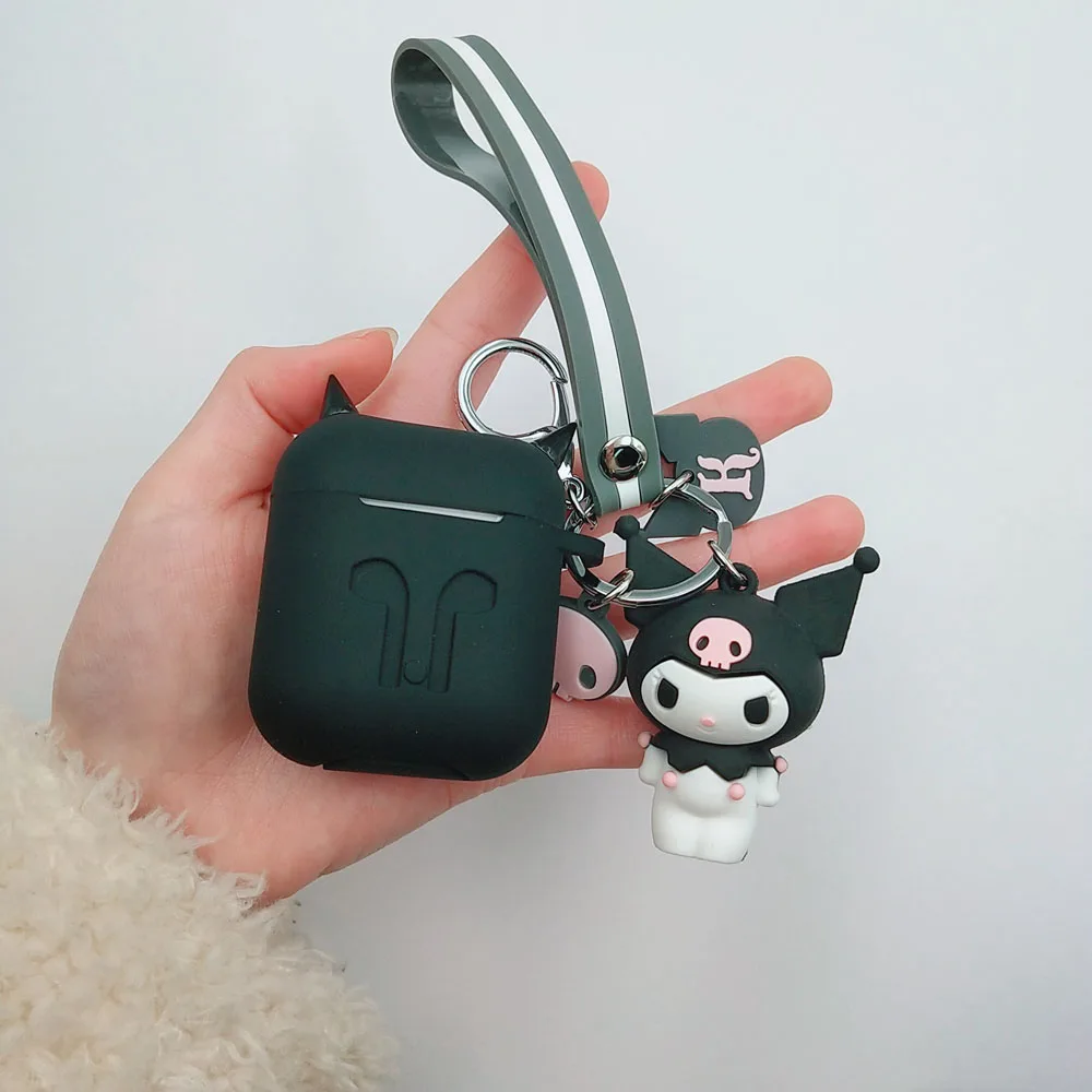 

New Silicone Bluetooth Wireless Earphone Case For Apple AirPods Earphone Cases Cute Air Pods Protector Shockproof Cover Key Ring