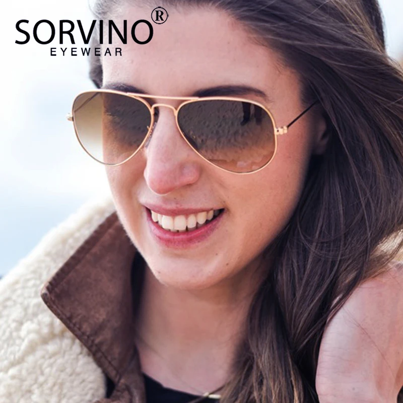 

SORVINO Retro Classic Polarized Pilot Sunglasses Women Men 2018 luxury brand Big Mirror Aviation 90s Sun Glasses Shades SP256
