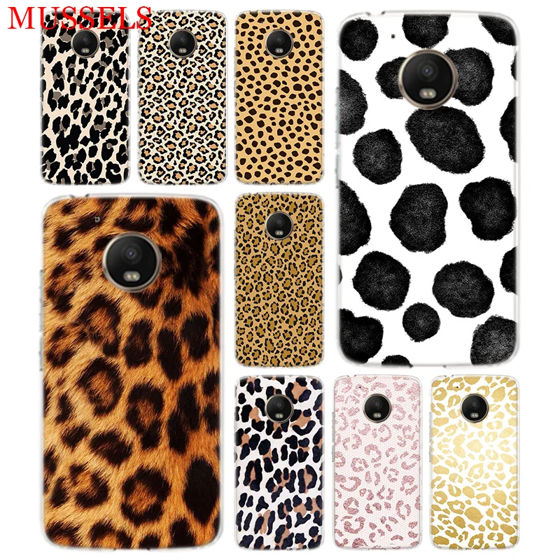 

Leopard Pattern TPU Phone Case For Motorola Moto G7 G6 G5S G5 E4 Plus G4 E5 Play Gift Pattern Coque Cover Shell