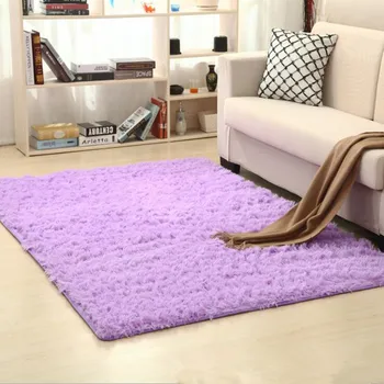 

Living Room Carpet European Fluffy Mat Kids Room Rug Bedroom Mat Antiskid Soft Faux Fur Area Rug Gray Red Pink Rectangle Mats