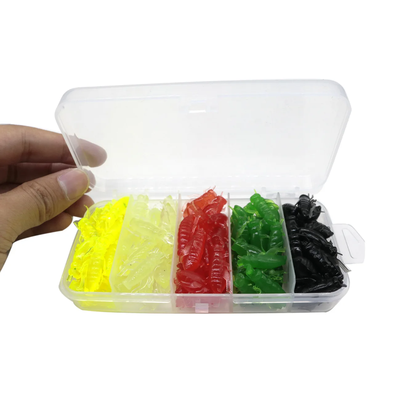 100 قطعة/الوحدة الصيد السحر 5 لون الكريكيت لينة الحشرات الطعم Pesca خفيفة الوزن الجندب المحيط Wobblers سيليكون الطعوم