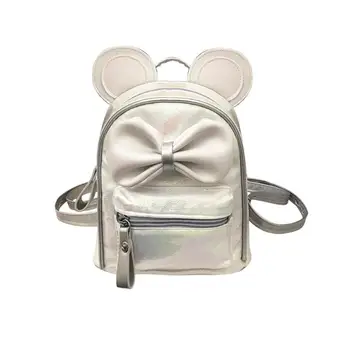 

Cute Girls Laser Ear Travel Backpacks Women Bowknot Parent-child Knapsack