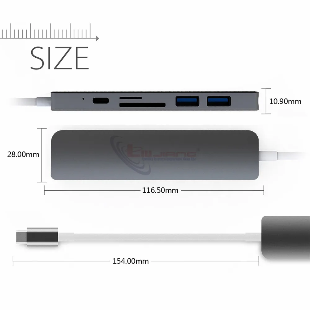 Usb type C концентратор Thunderbolt 3 адаптер USB-C HDMI 4 K PD USB 3,0 Micro SD TF карта для MacBook Pro samsung S9 huawei mate 20 P20