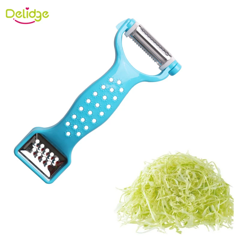 

Delidge 1 pc 2 in 1 Vegetable Peeler Plastic+ Stainless Steel Double Used Carrot Potato Peeler Cabbage Cucumber Shredder Slicer