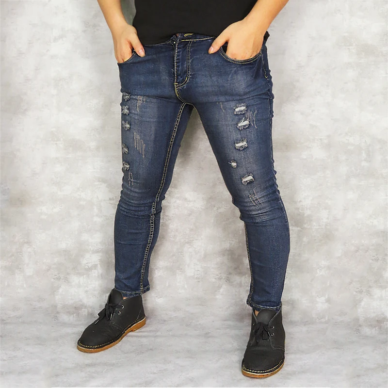 GUMPRUN men's jeans retro hole street dress jeans men stretch straight hip hop stitching skinny jeans fashion casual wild jeans GUMPRUN men's jeans retro hole street dress jeans men stretch straight hip hop stitching skinny jeans fashion casual wild jeans