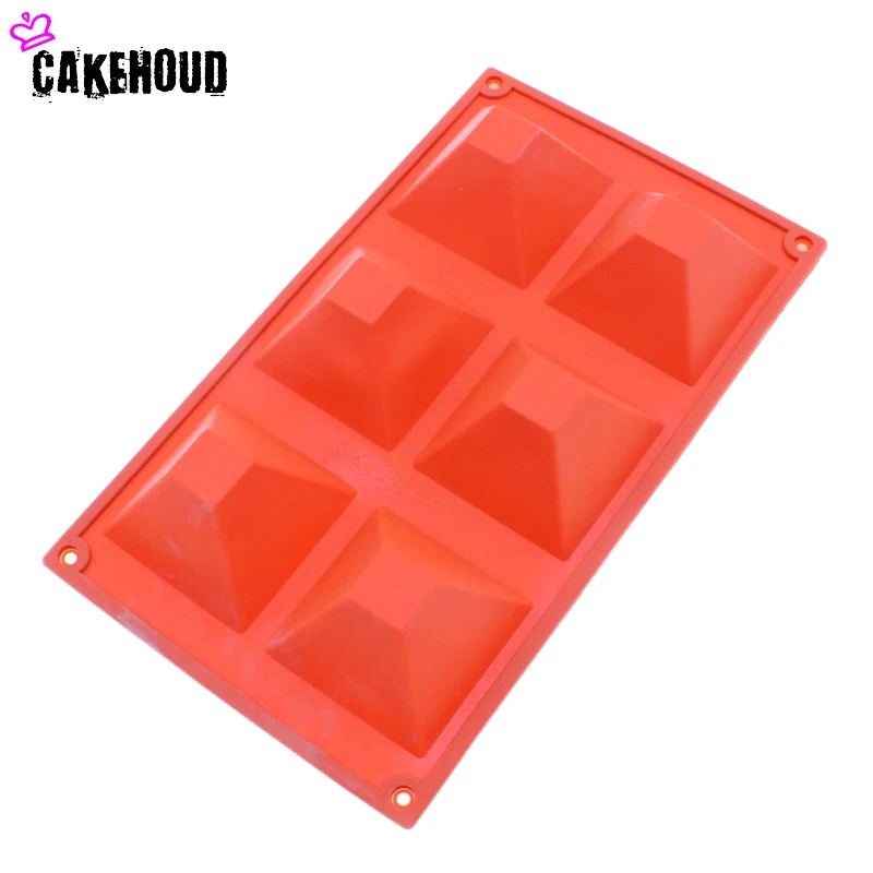 

Creative DIY Silicone 6 Cavity Pyramid Square Shape Cake Mold Baking Tools for Pans Dessert Decorators Shell Mousse Chocolate