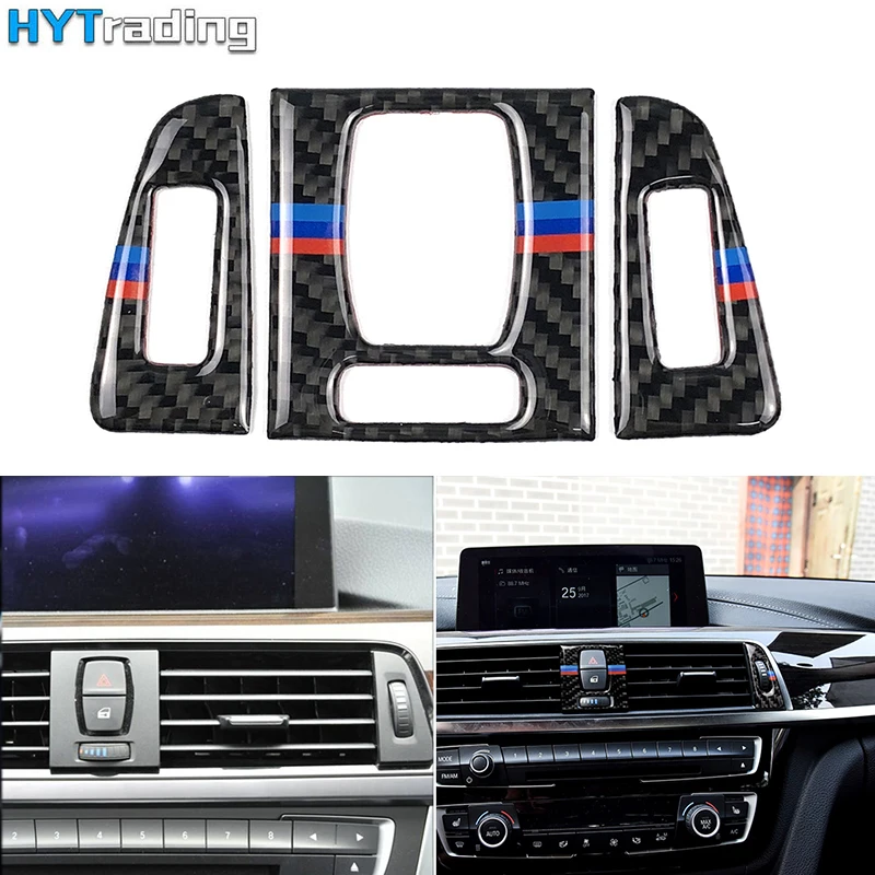 

1 Set 3pcs Interior Center Carbon Fiber Air Vent Frame Trim For BMW F30 F31 F32 F33 F34 320i 428i 3 4 Series GT