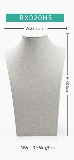 FANXI Пользовательские Белый лен ожерелье/кулон ювелирных изделий дисплей Модель бюст магазин счетчиков Манекен Стенд Стойки - Цвет: RX020H5