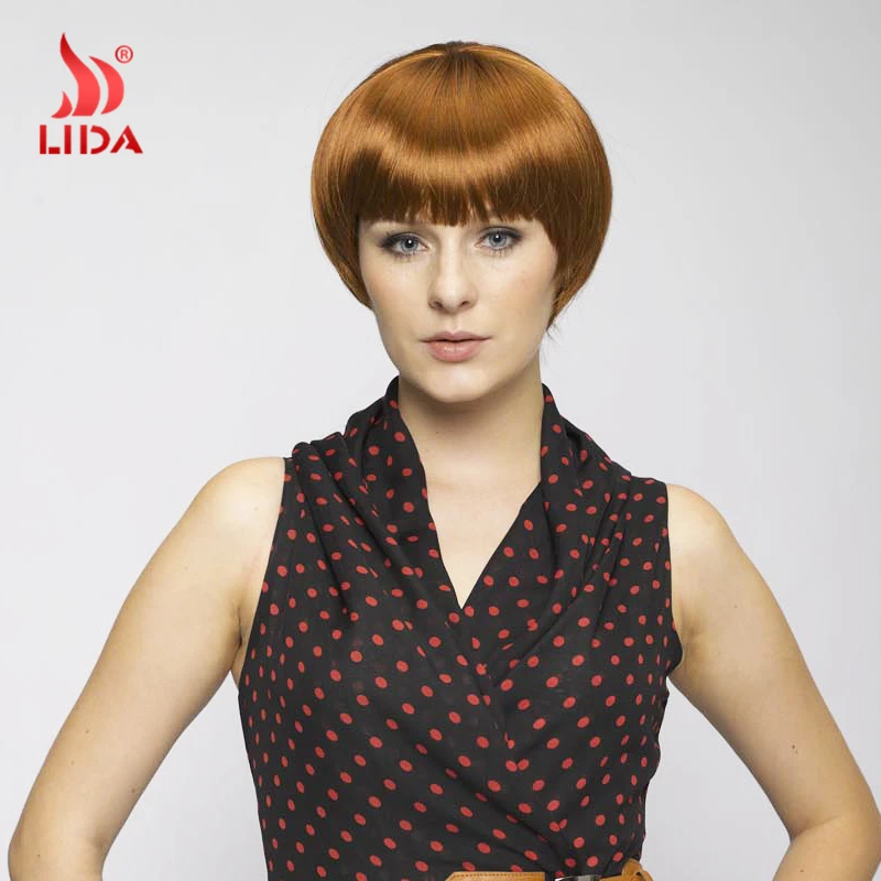 

Kanekalon Synthetic Wig Pure Color 30 Straight Synthetic Wig Blunt Bang Wig with Skin Top Kanekalon Fiber Synthetic Wigs Women