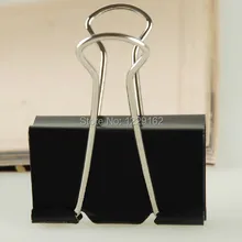 24 шт./упак.) 32 мм черный скрепки металла связующего клип канцелярских зажим