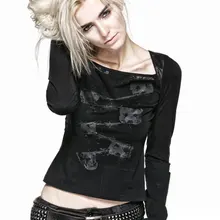 Punk rave Fashion Novelty Women Shirt Top Tee Shirt Pretty Gothic
