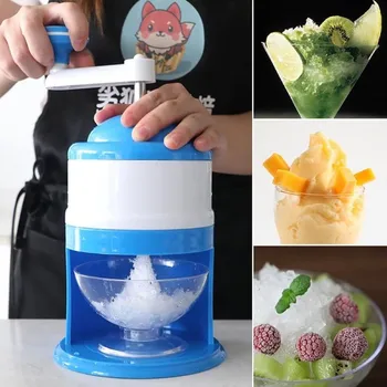 

Convenient Hot Portable Hand Crank Manual Ice Shaver Crusher Shredding Snow Cone Maker Machine Tool HY99 AU01
