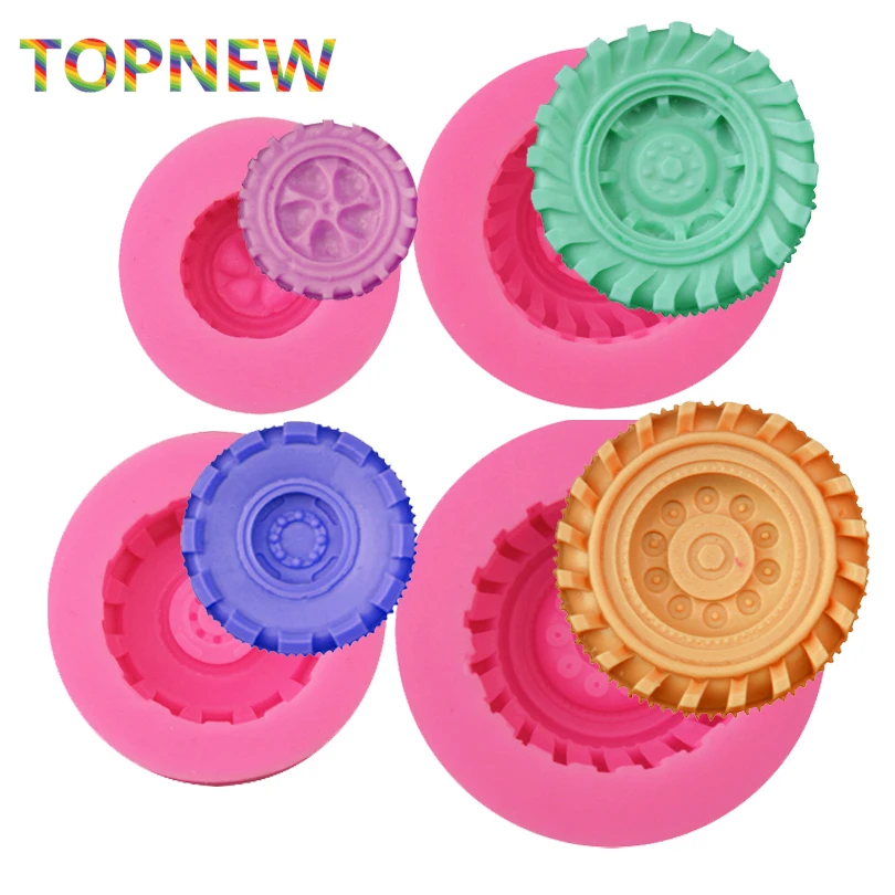 

Tires Wheel Cartoon Fondant Cake Molds Chocolate Mould for Kitchen Baking Sugarcraft Decorating Tools