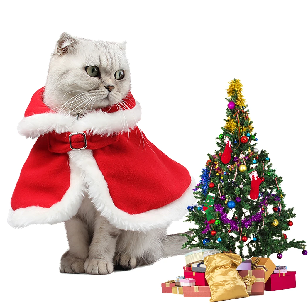 Модный Плащ для кошек, Рождественская праздничная одежда для домашних животных, зимний теплый плащ для кошек, костюм для домашних животных, аксессуары для кошек, котят, собак
