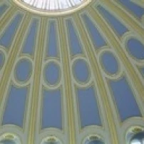 Low angle view of the ceiling of a museum  British Museum  Great Court  London  England Poster Print (36 x 13)