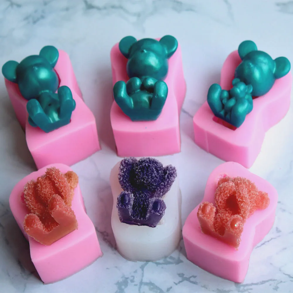 

1PC Kinds of Bear Silicone Jewelry Mold Expoxy Resin Mold Jewelry Tools Pendant Aromatherapy Wax Mould Craft Mold