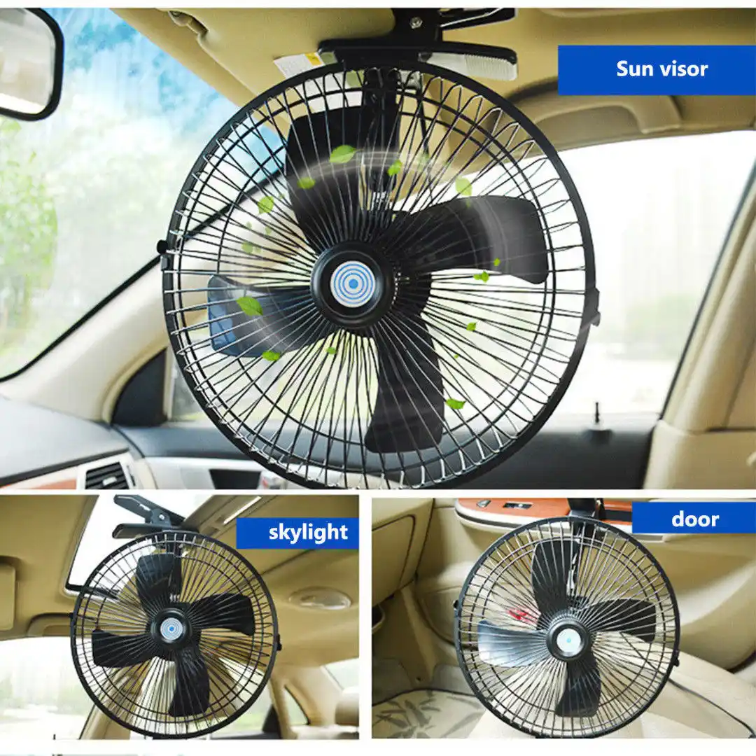 Truck Van Car Fan 10 Inch 12v High Power All Metal Adjustable Speed Fan