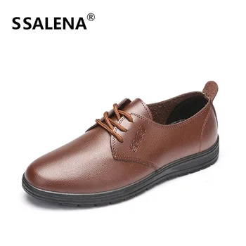 

Men's Casual Oxford Shoes Lace Up Leather Soft Sole Loafers For Gentlemen Uniform Wedding Business Comfortable Shoes AA20291