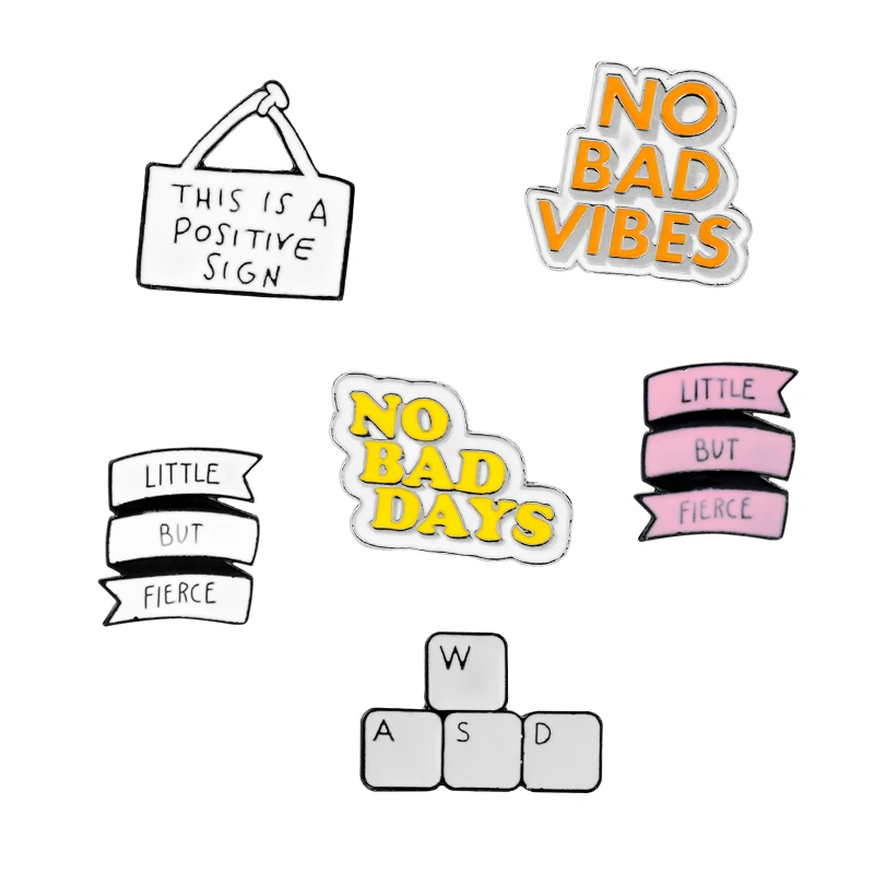 

Cute Sign Tag Brooch This Is A Positive Sign Inspirational Pins Good Days Vibes Brooches Lapel pins Jewelry Meaningful Gifts