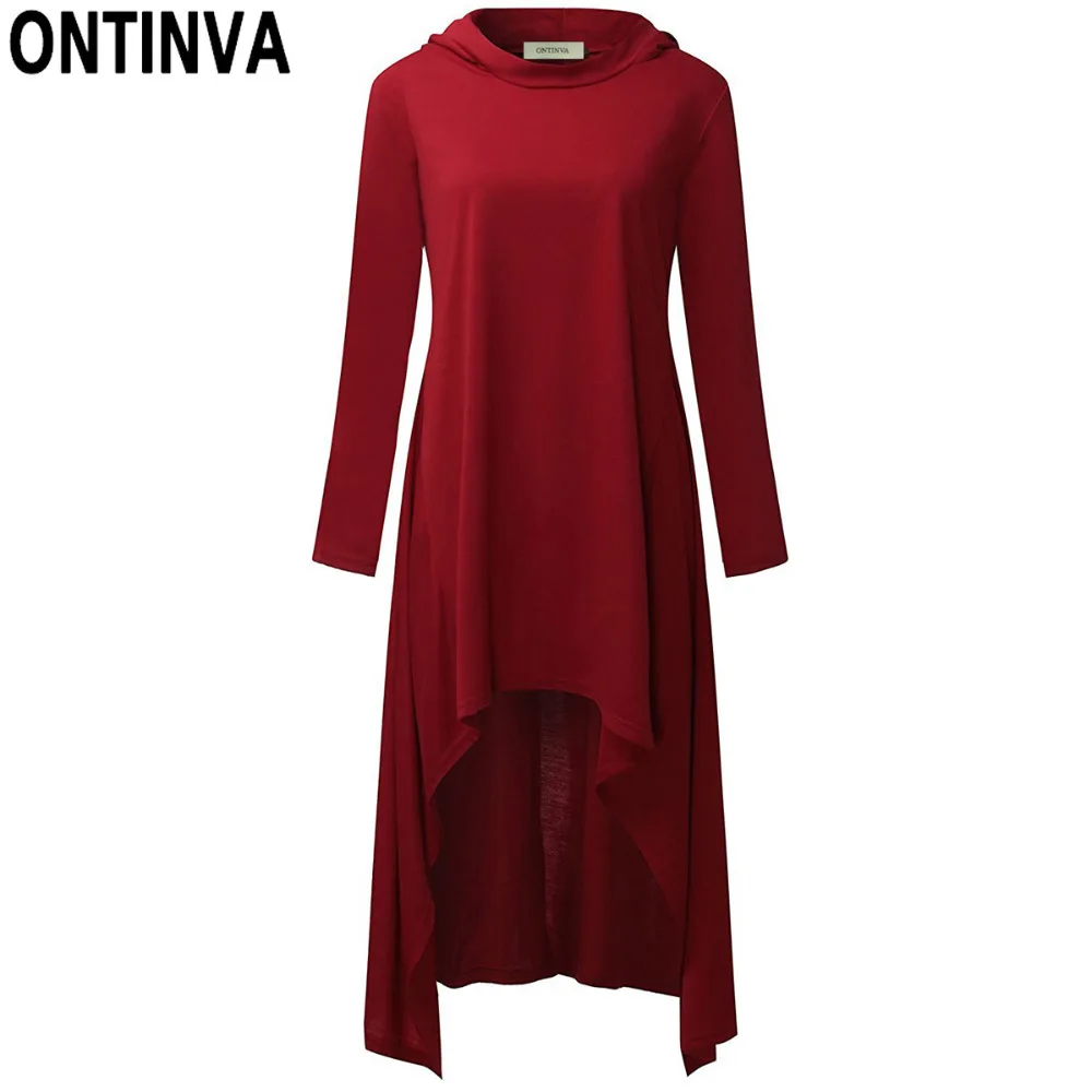 

Women Plus Size Irregular Long Hoodies with Hat Dresses 2019 Spring Oversize Sweatshirts Loose Casual Female Sweatshirts Robes