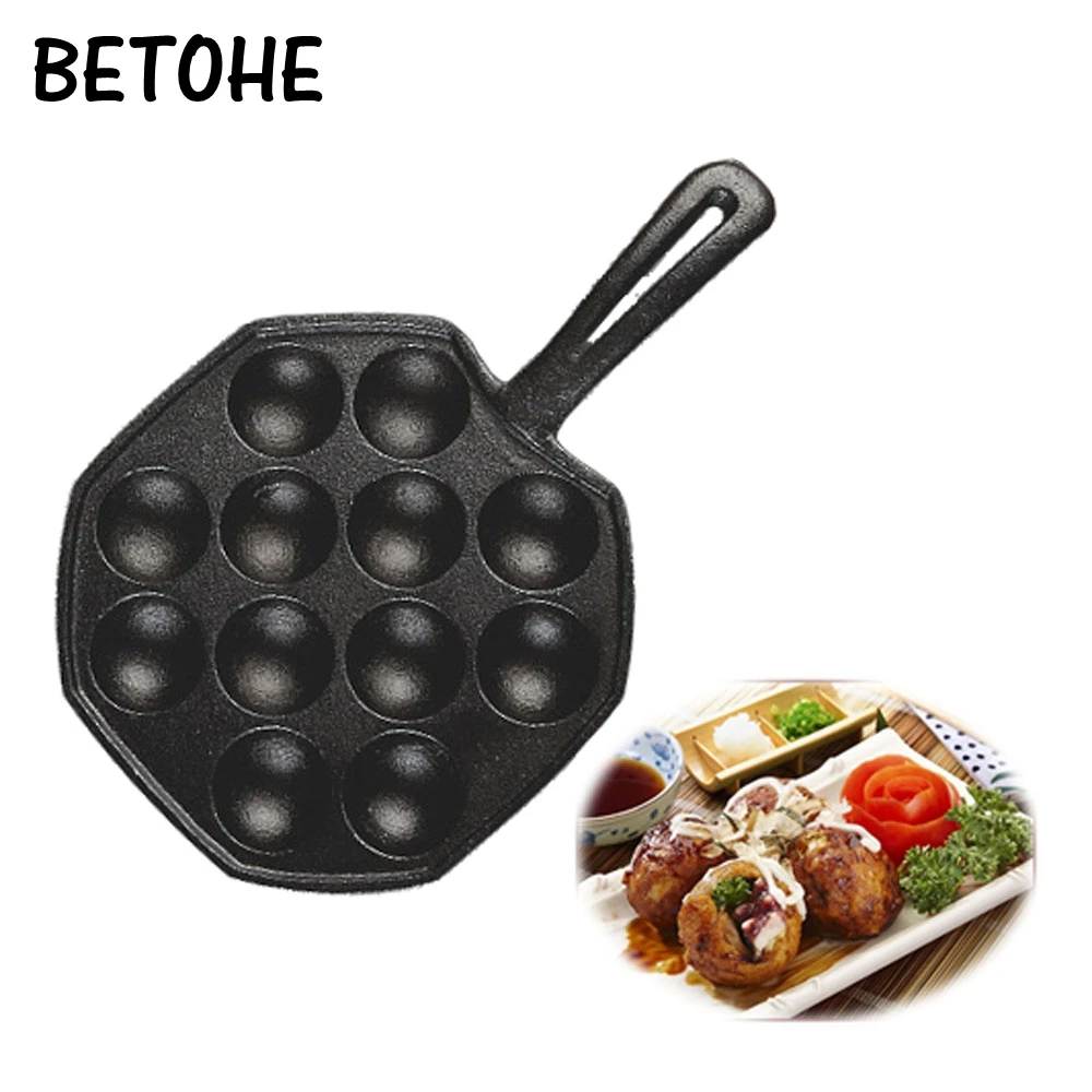 

BETOHE 12 Cavities Takoyaki Pan Takoyaki Maker Octopus Small Balls Baking Pan Home Cooking Tools Kitchenware Supplies