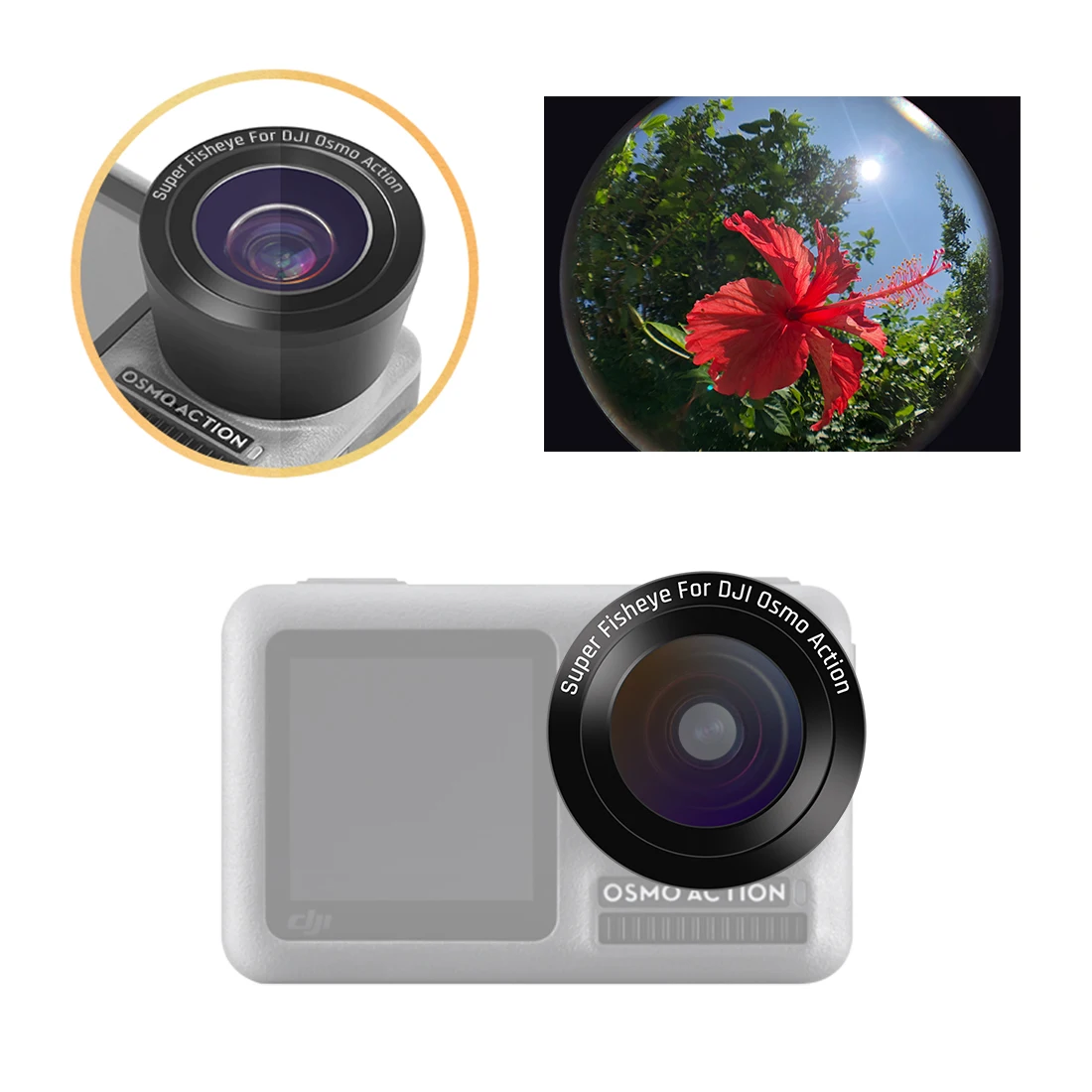 

HOBBYINRC Optical Glass Coating Camera External 180 Degree Wide Angle Super Fisheye Lens for DJI OSMO Action
