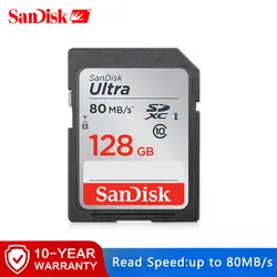 SanDisk ультра Карта памяти SDHC/SDXC SD карта класс 10 16 ГБ 32 ГБ 64 Гб 128 Гб карты C10 UHS-I 80 МБ/с./с флэш-карта для Full HD камеры