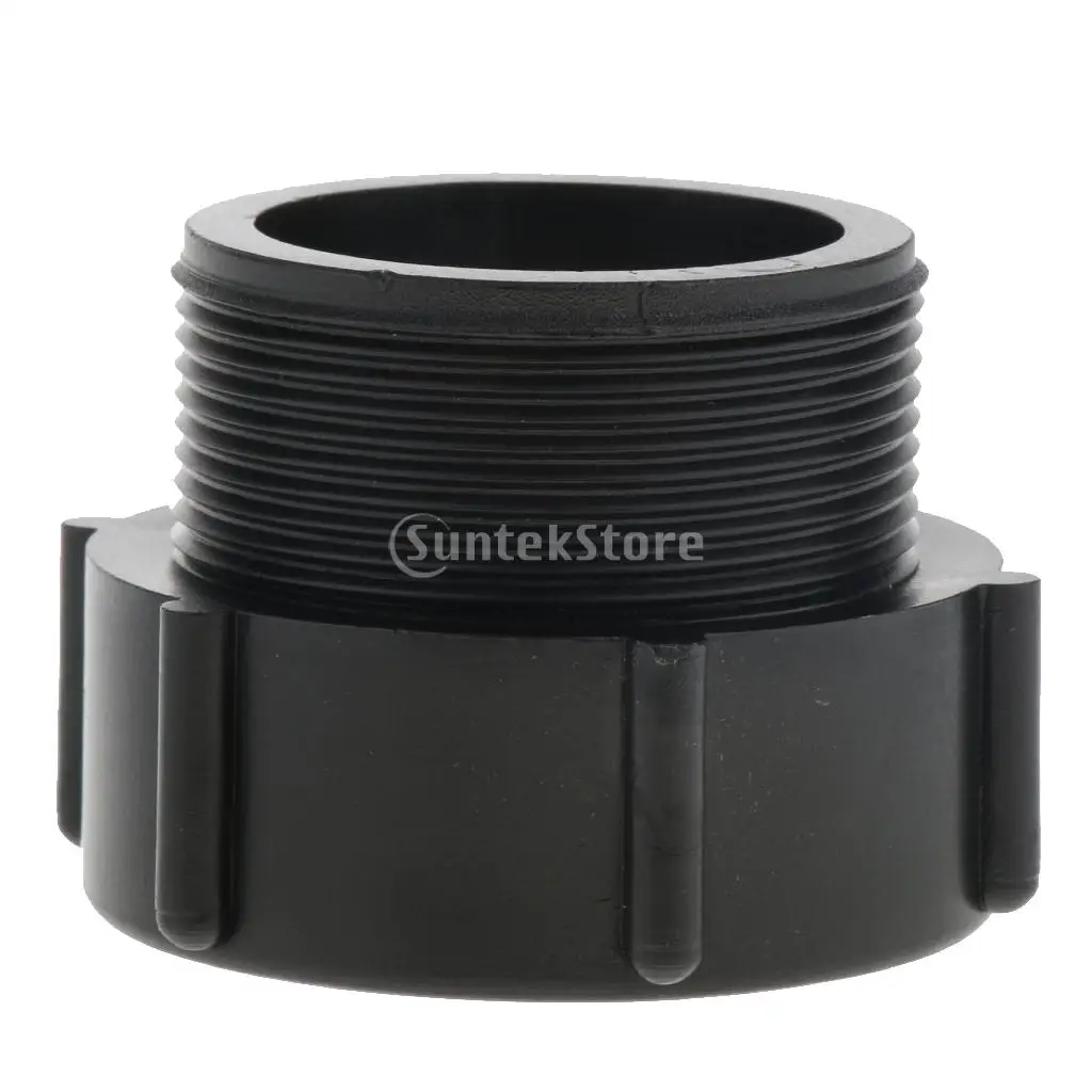 Solid 2' IBC Tote Tank Valve Adapter for DN50 BSP Thread Hose Pipe Plastic, Coarse Thread to Fine Thread