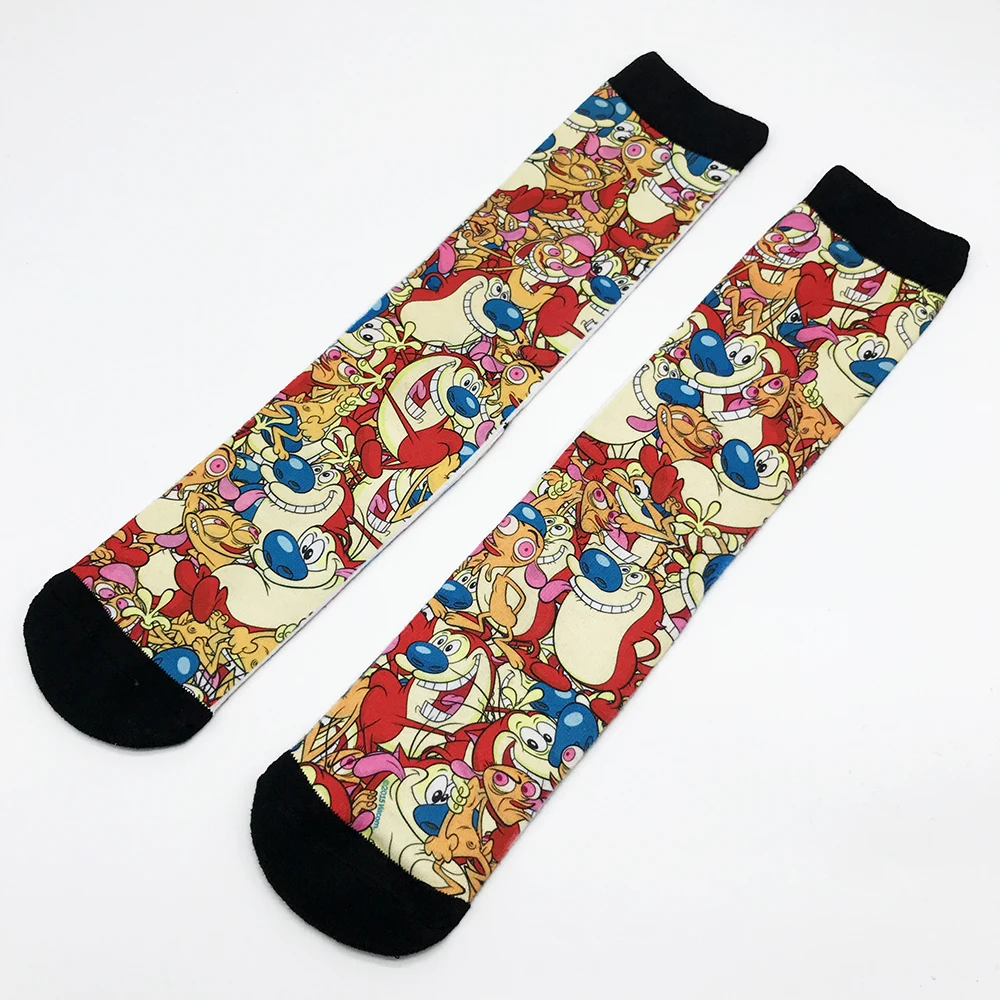 Счастливые Мультяшные животные принты мужские и женские модные забавные носки с 3d принтом 200 Вязание масляной живописи Компрессионные носки