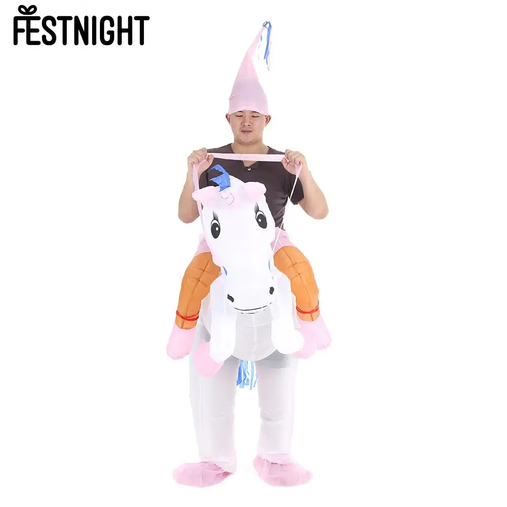 Cute Adult Inflatable Unicorn Costume Suit Blow Up Fancy Dress Party