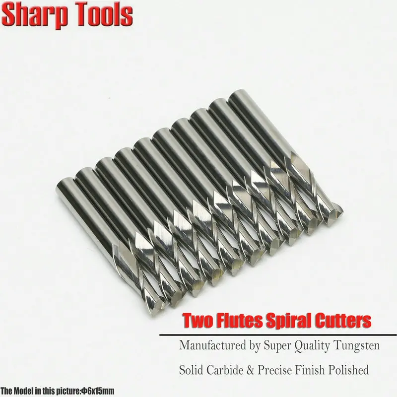 2 Flute Tungsten Fresa CNC Milling Cutter Router Bits for MDF PVC Carbide End Mill Engraving Cutting Bit Tools
