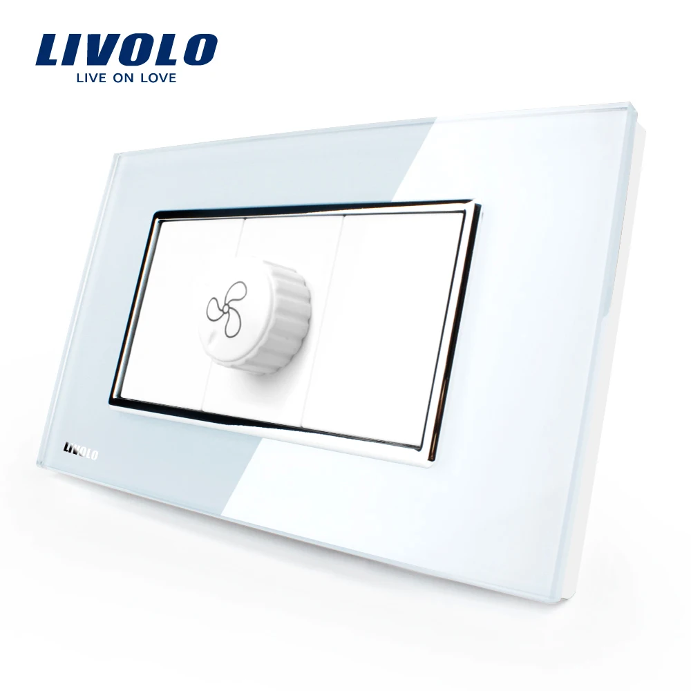 

Livolo US/AU Standard Luxury White Pearl Crystal Glass, Speed Socket(Fan Socket), 100~250V , VL-C391S-81