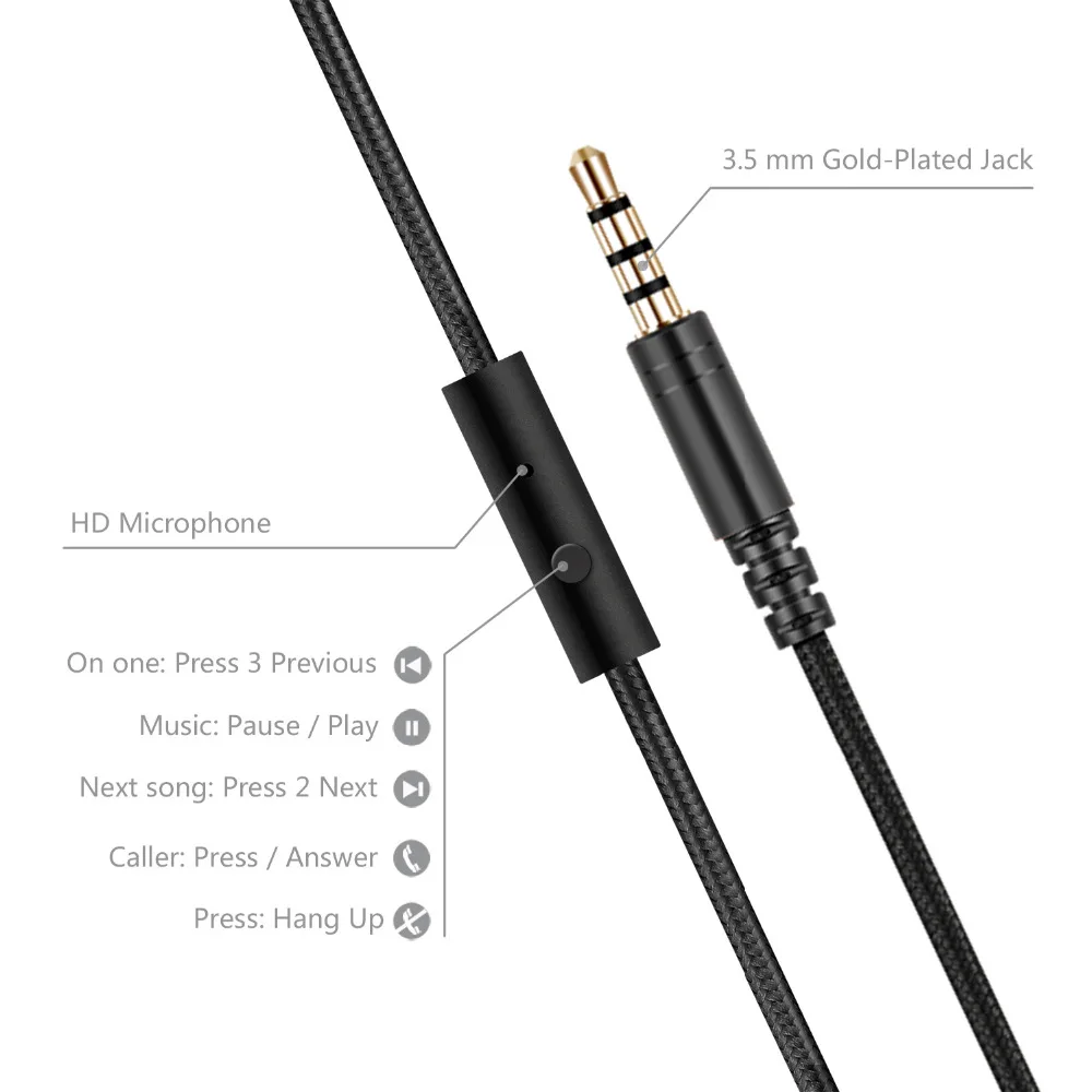 Original Picun CX 05 Проводные наушники с микрофоном 3 5 мм Jack Складная съемная гарнитура