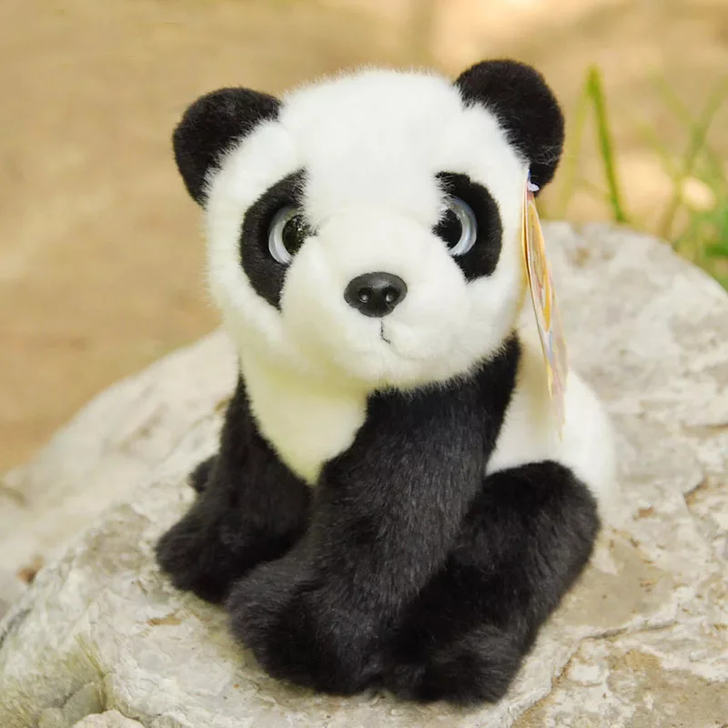 Милый каваи тигр, лев, леопард енот Ежик моделирование чучело Плюшевые игрушки дети подарок на день рождения 18 см - Цвет: Panda