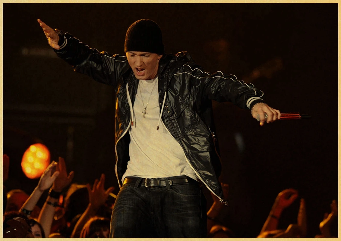8 миля рэп художника Ретро плакат стикер Рэп Бог плакат Eminem крафт-бумага декоративная наклейка на стену - Цвет: B003