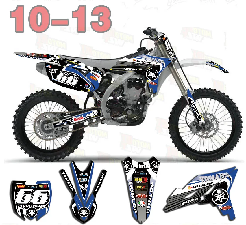 Байк Графика Мотокросс наклейки для Yamaha YZ250F 2010-2013 YZ 250F