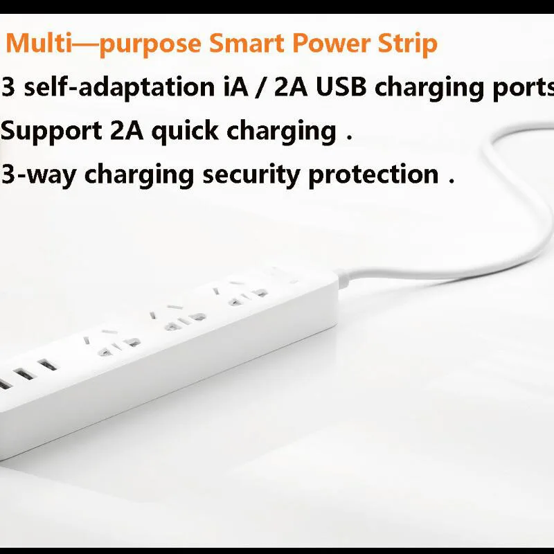 100% оригинал XiaoMi Быстрая зарядка 2.1A USB 3 порт стандарт ЕС AU розетка умная