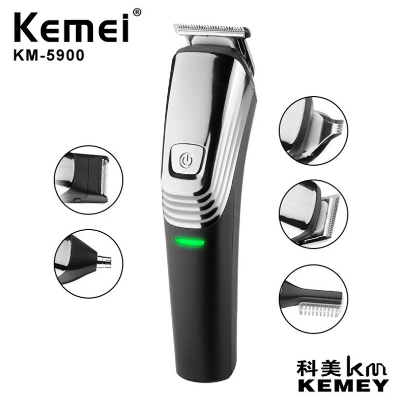 

Kemei 6 in 1 Hair Trimmer For Men Electric Shaver Haircut Machine Nose Hair Trimmer Rechargeable Hair Clipper