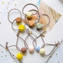 1 шт. Творческий Macarons крем квадратный волос кольцо дикий шар связанные в узел волосы Веревка Простой высокая эластичная G0502