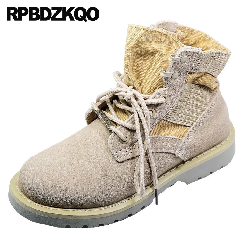 

front lace up casual ankle boots autumn women military fall desert combat suede booties shoes vintage flat female 2018 round toe