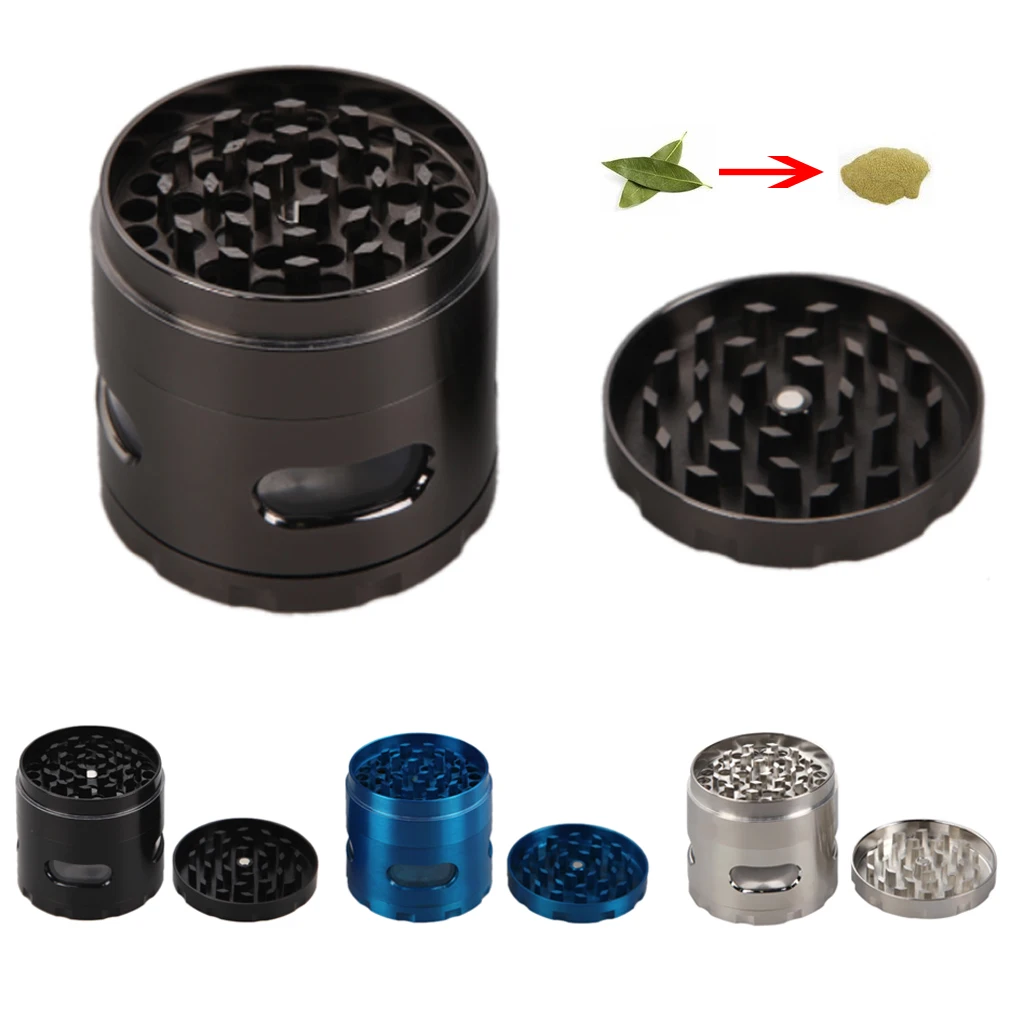 

High Quality 4 Parts Crusher 55mm Zinc Metal Spice Tobacco Herb Grinder for Smoker As Smoking Accessory Drop Shipping J16