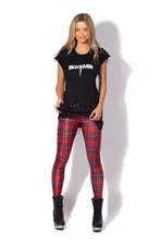 New fashion punk leggings hot girls leggings Free Shipping font b TARTAN b font RED LEGGINGS