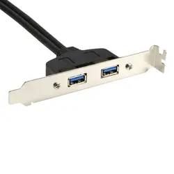 Новая материнская плата 20pin Заголовок 2 порты USB 3,0 Женский сзади панель кабель адаптер с кронштейн pci 1.5ft IJS998